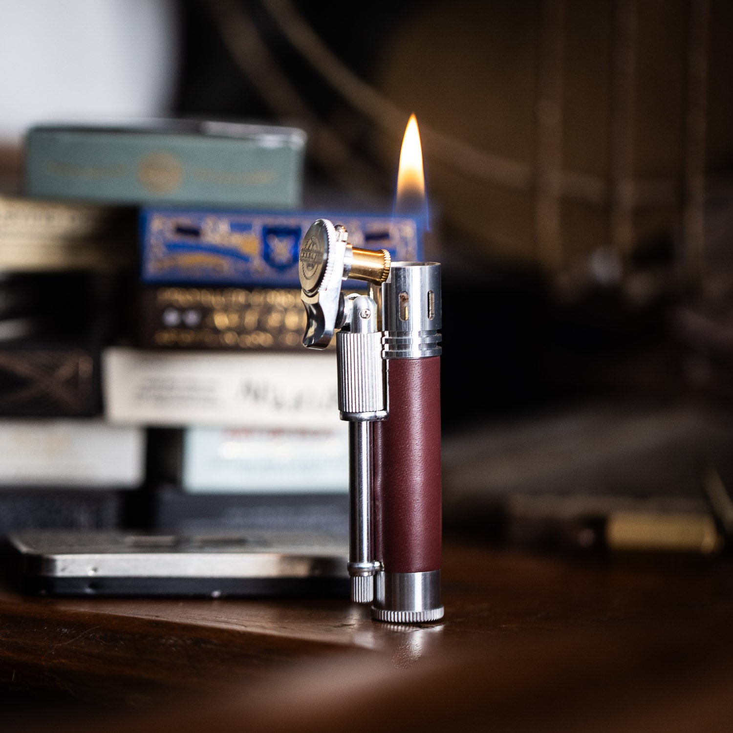 Tokyo Pipe Co Douglass Field S+ Lighter - Duralumin & Leather