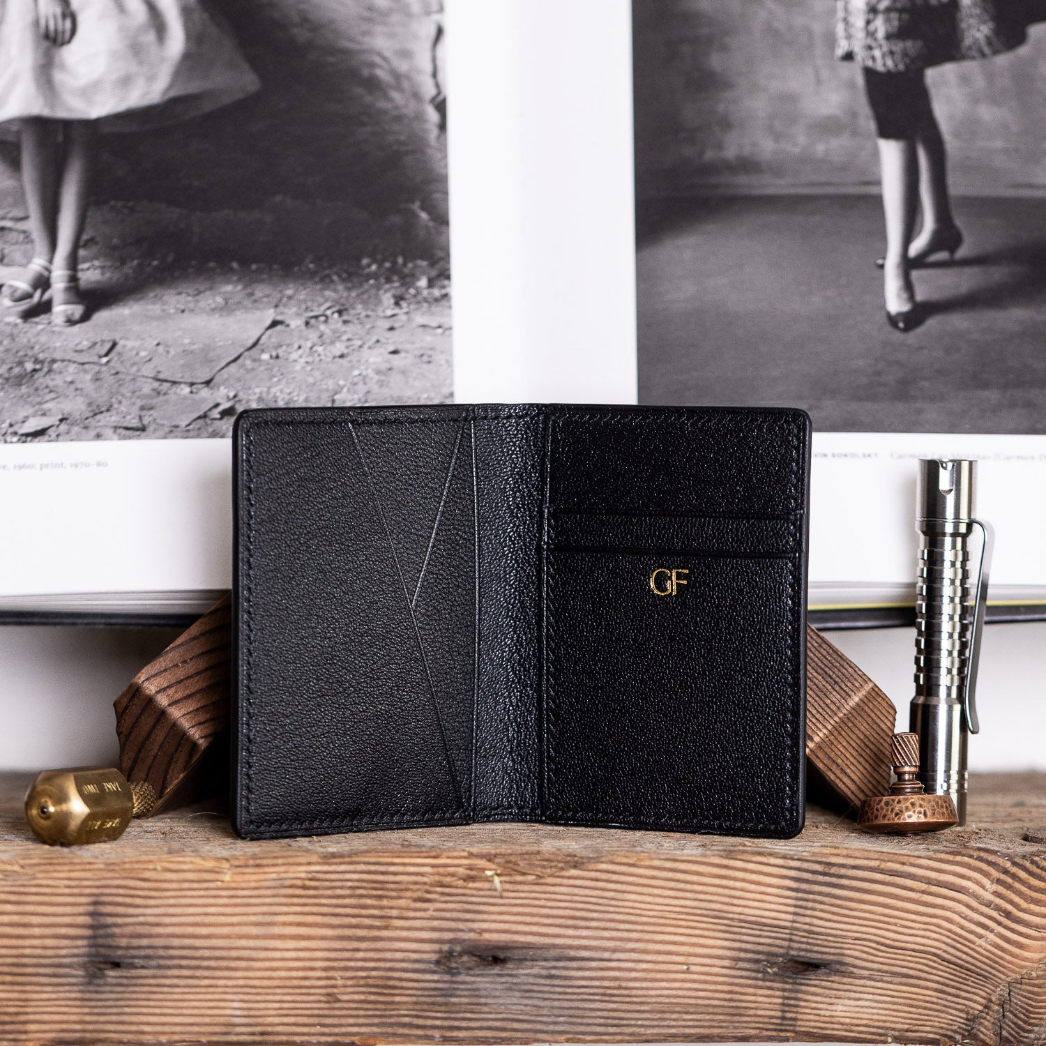 American Alligator & Chèvre Bifold Wallet - Black - Wallets | Gladfellow