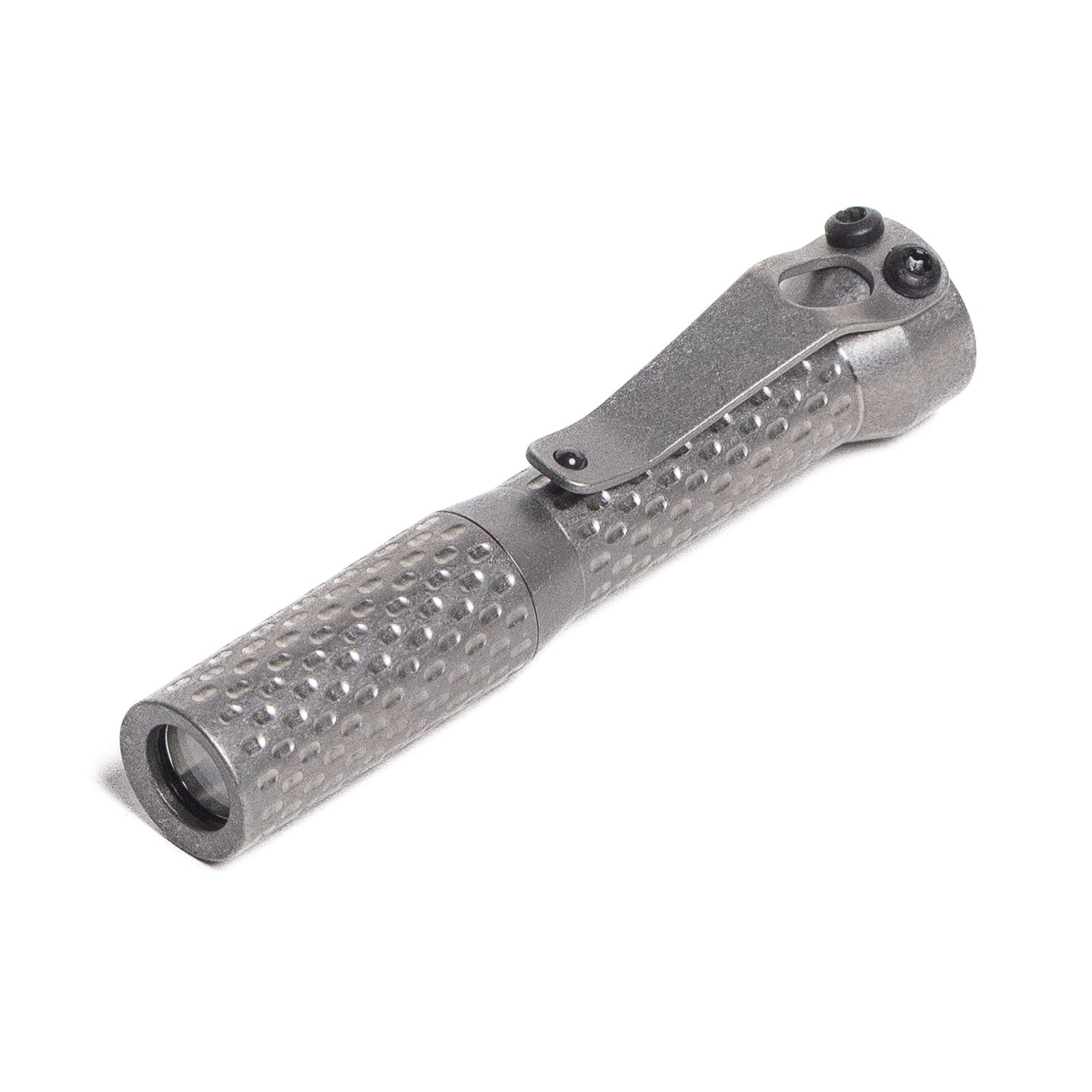Dawson Machine Craft Divot Slimmer Flashlight - Tumbled Titanium - Flashlight | Gladfellow