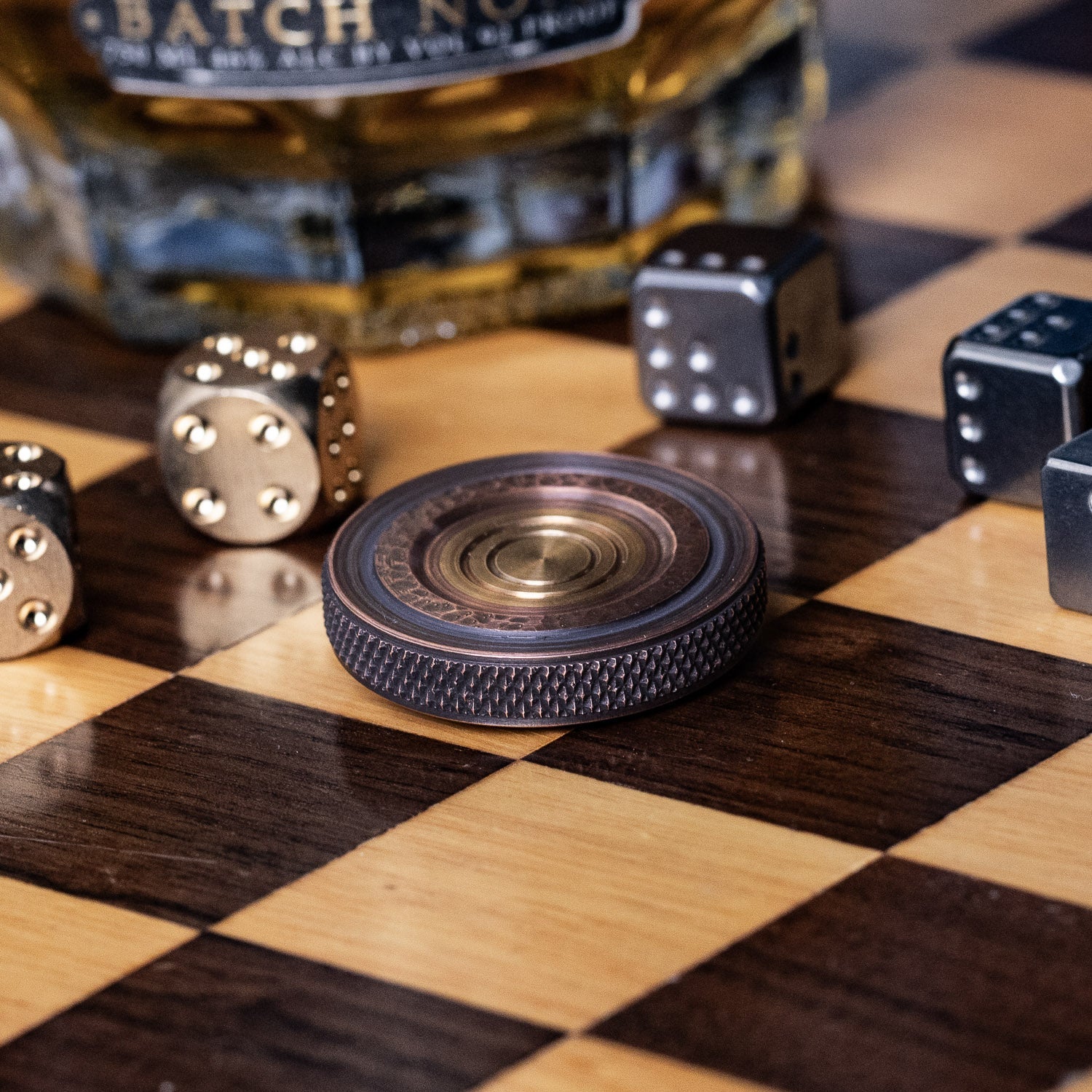 Fiddle Foundry Fiddle Coin - Tellurium Copper & Naval Brass - Spinning Top | Gladfellow