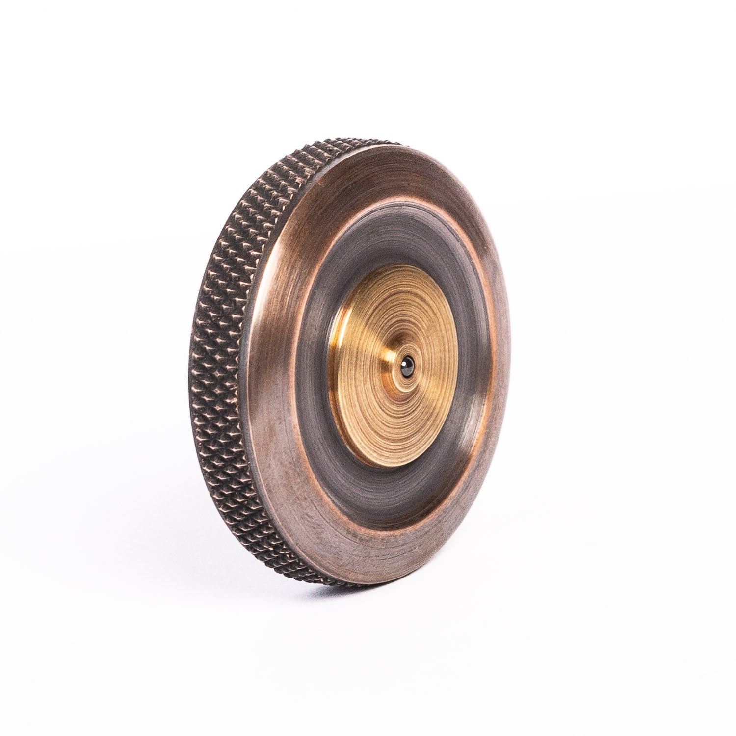 Fiddle Foundry Fiddle Coin - Tellurium Copper & Naval Brass - Spinning Top | Gladfellow