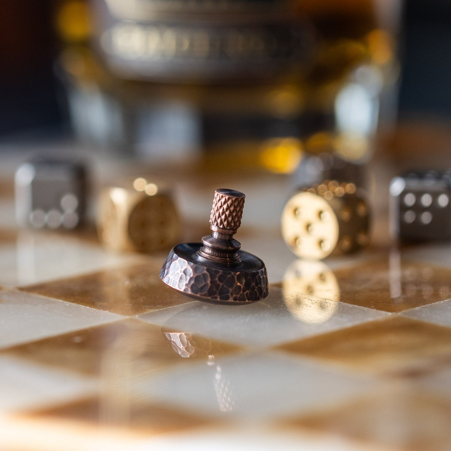 Fiddle Foundry Spinning Top - Hammered Copper - Spinning Top | Gladfellow