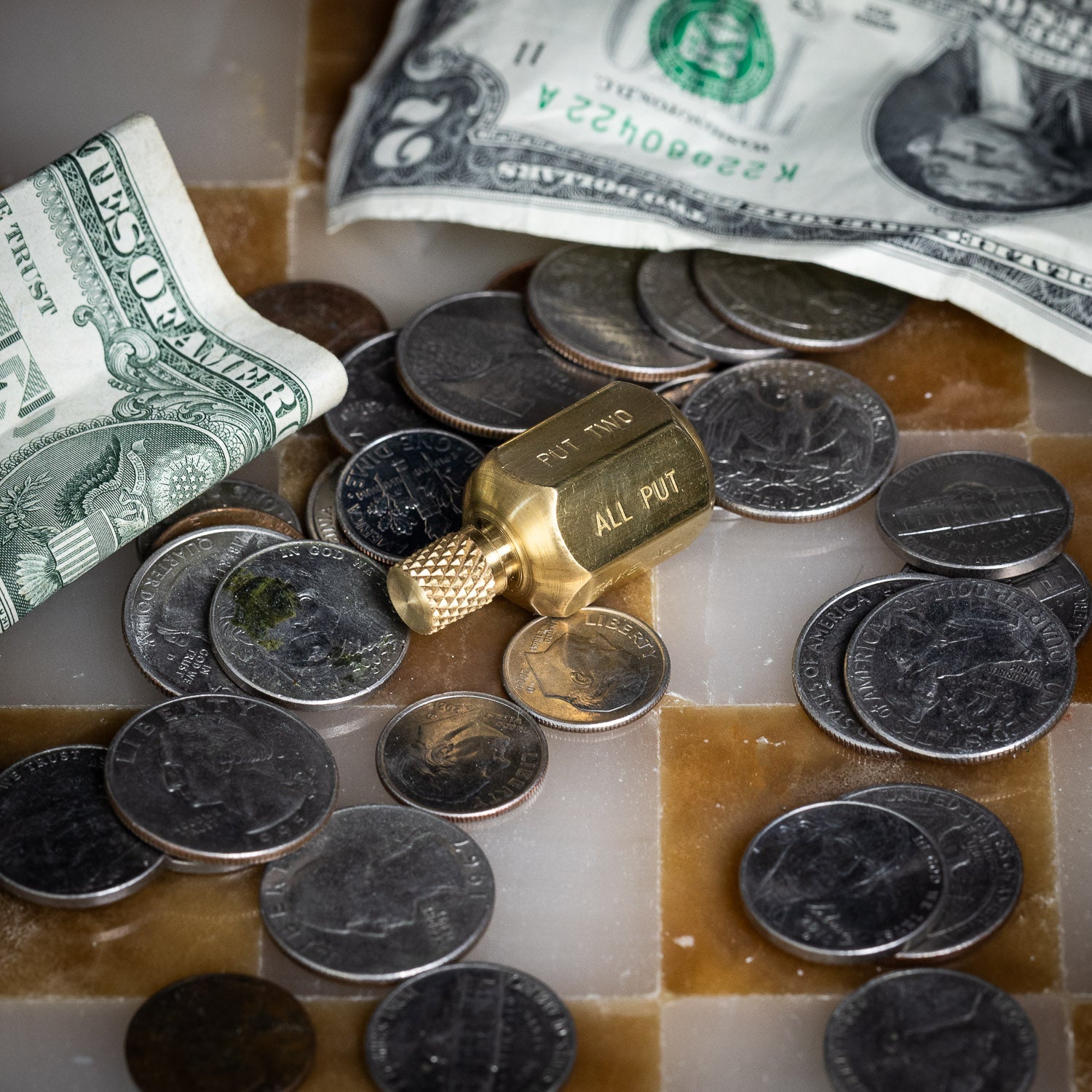 Fiddle Foundry Teetotum Top - Brass - Teetotum Top | Gladfellow