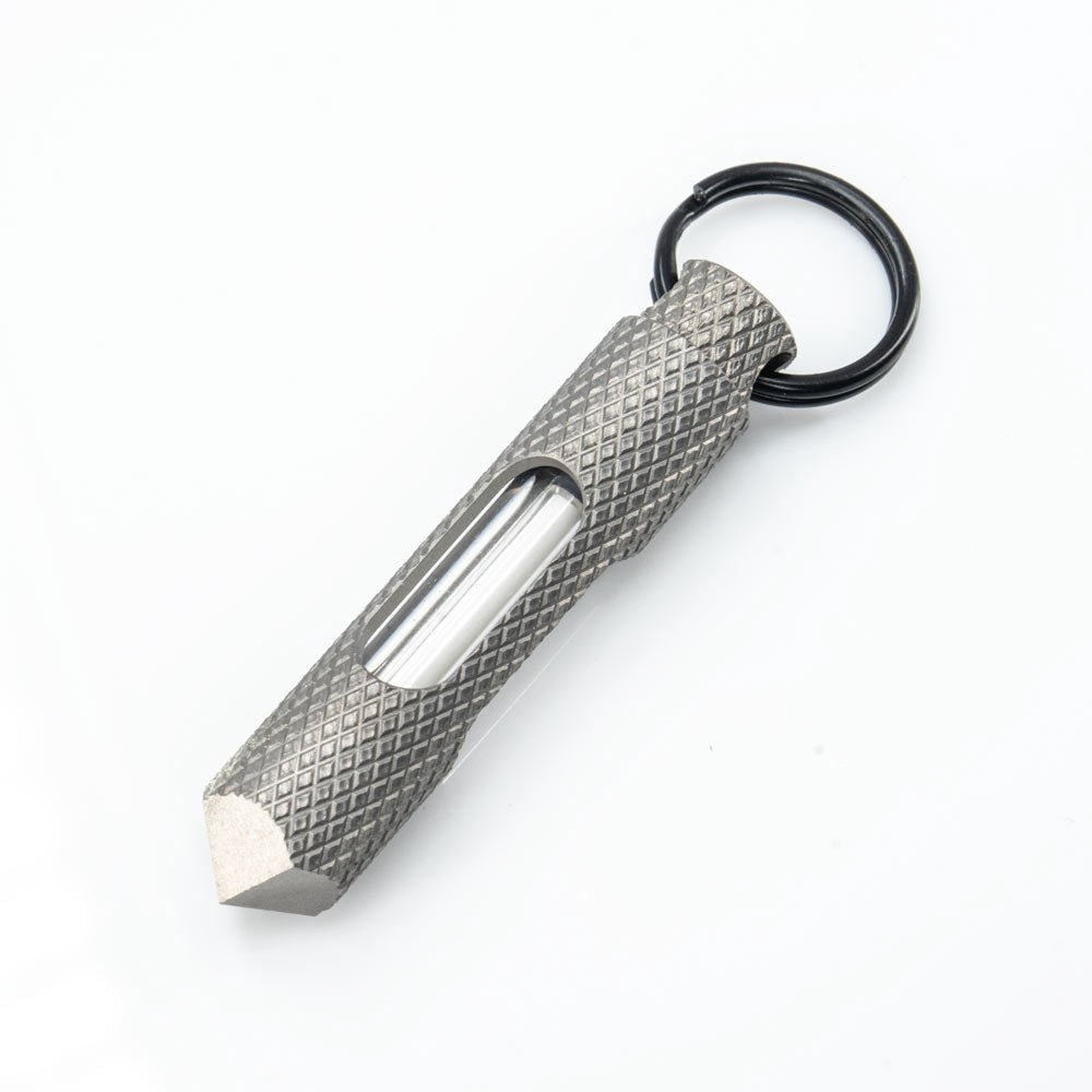 Glow Rhino Knurled Edition Glow Fob - Titanium - Key Fob | Gladfellow