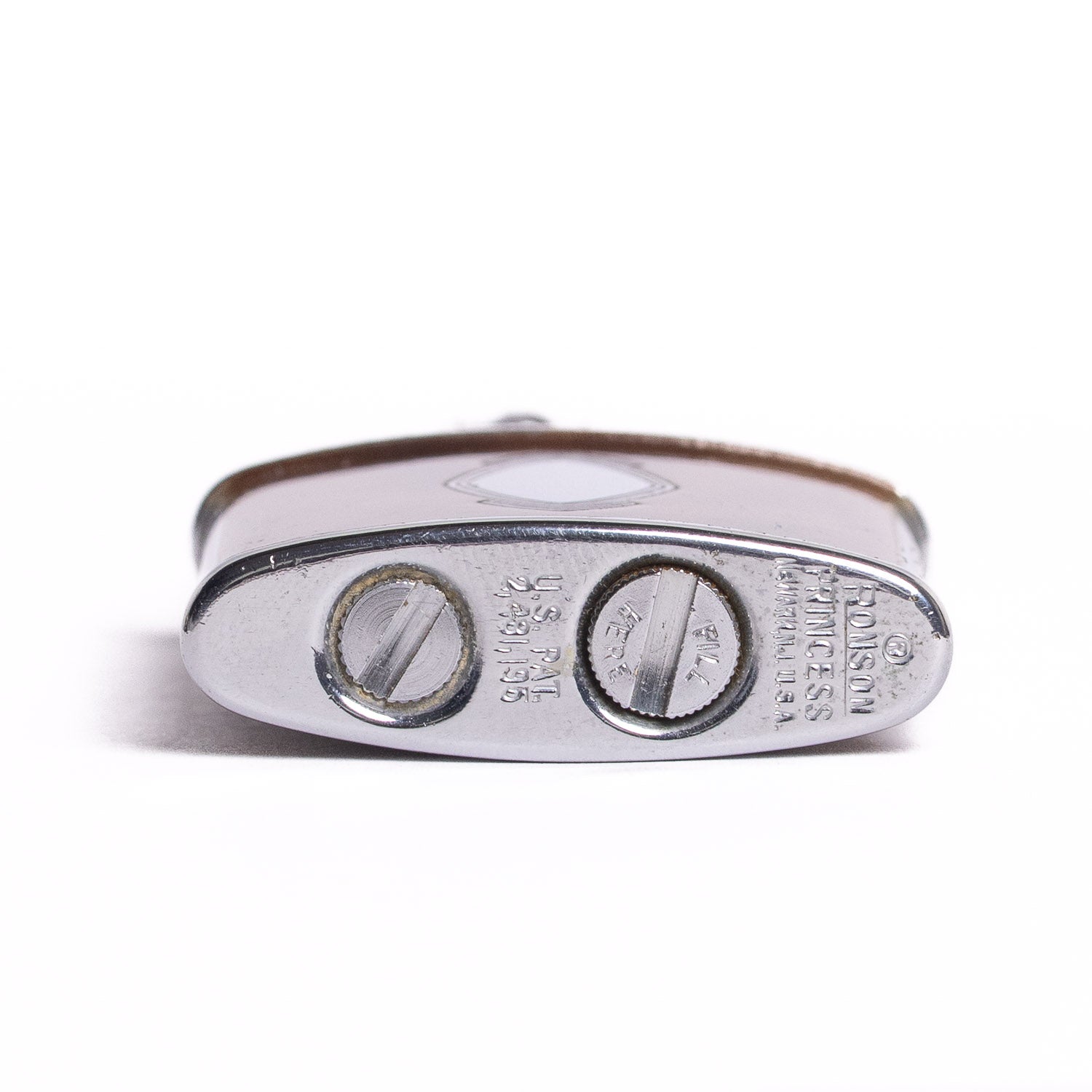 Ronson Princess Vintage Lighter - Brown Leather Enamel - Lighter | Gladfellow