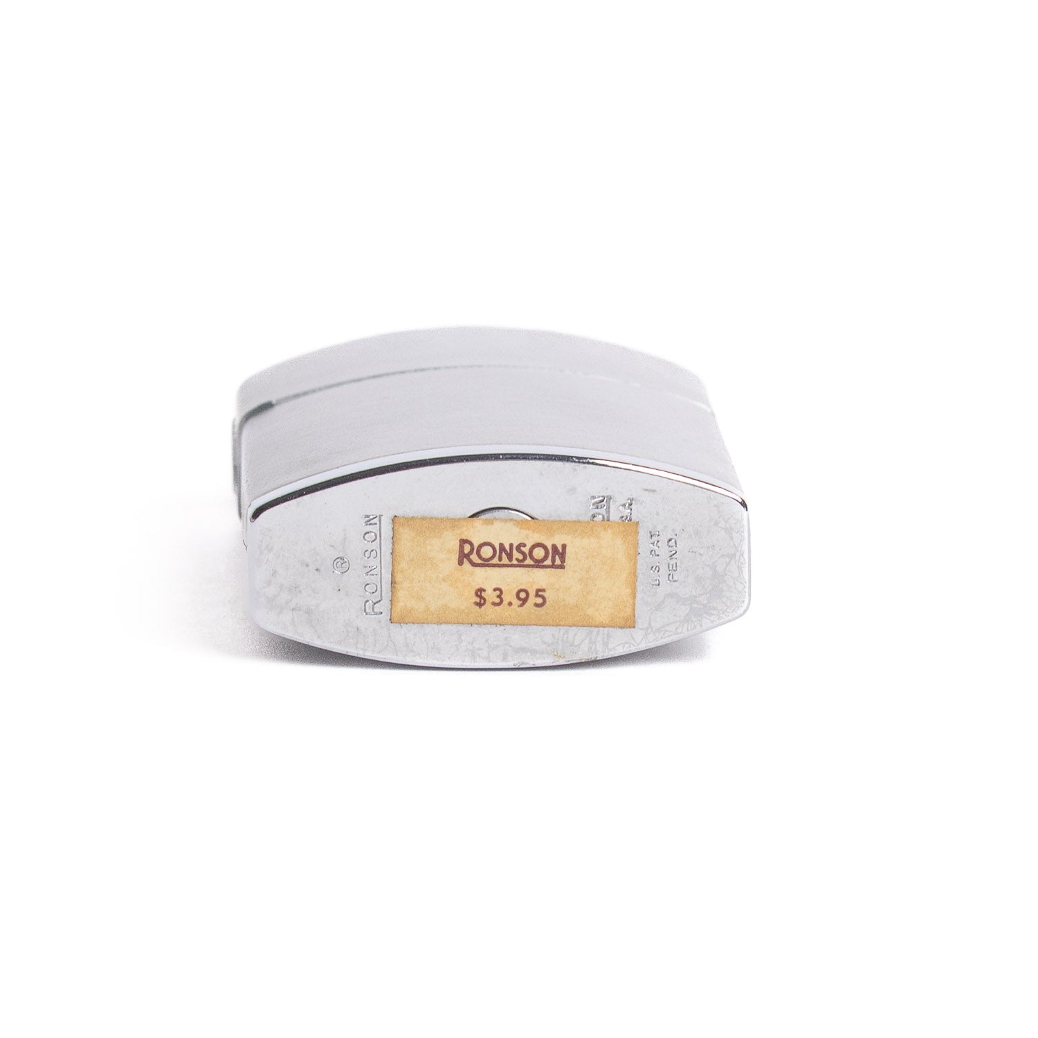 Ronson Vintage Windlite Lighter – Brushed Chrome with Chevron Lid - Lighter | Gladfellow