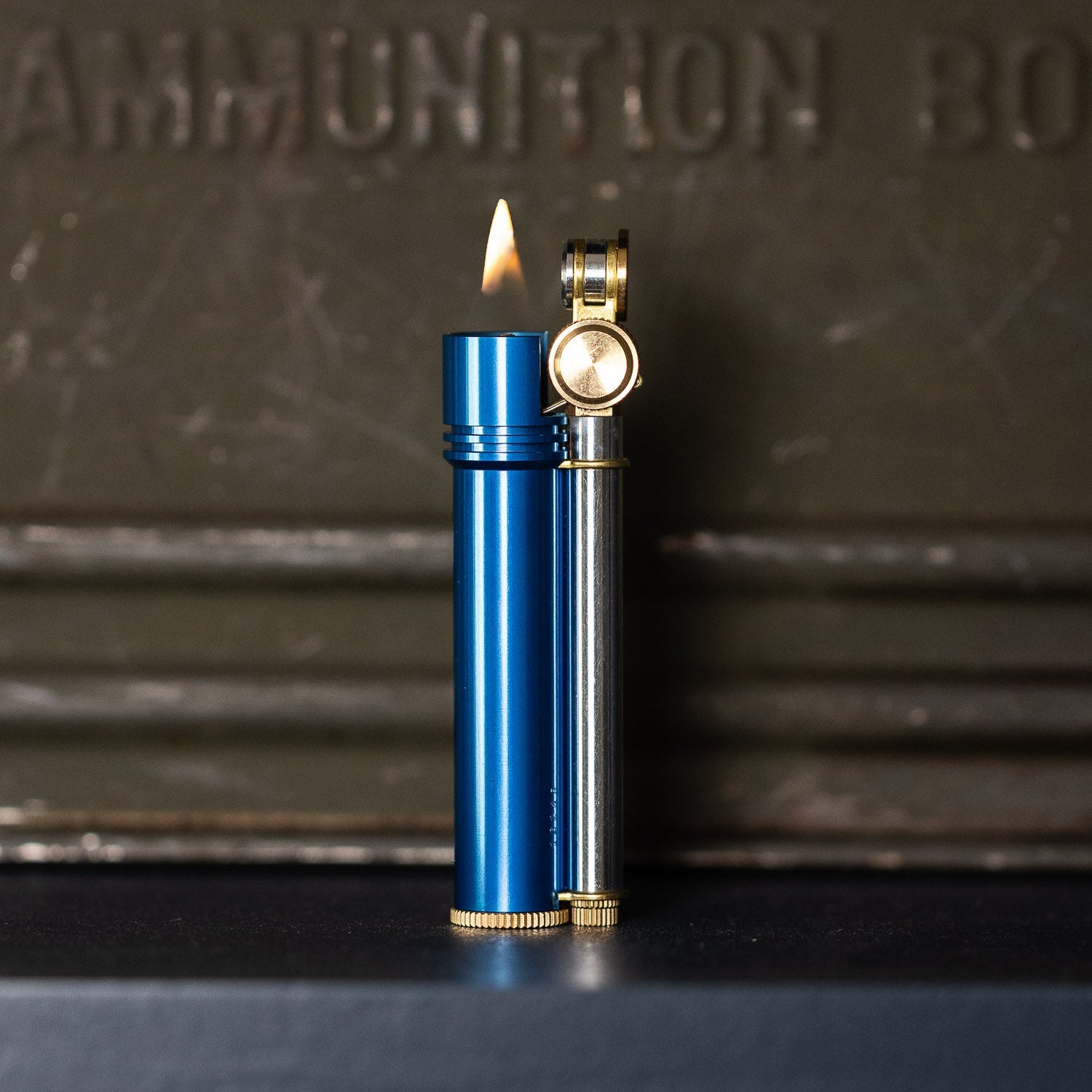 Tokyo Pipe Co Douglass Field L Lighter - Blue Aluminum - Lighter | Gladfellow