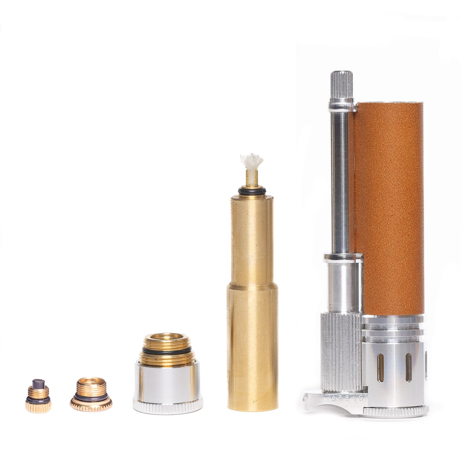 Tokyo Pipe Co Douglass Field S+ Lighter - Duralumin & Brown Leather - Lighter | Gladfellow