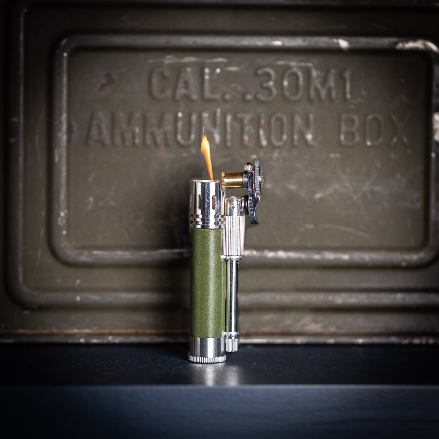 Tokyo Pipe Co Douglass Field S+ Lighter - Duralumin & Leather - Lighter | Gladfellow