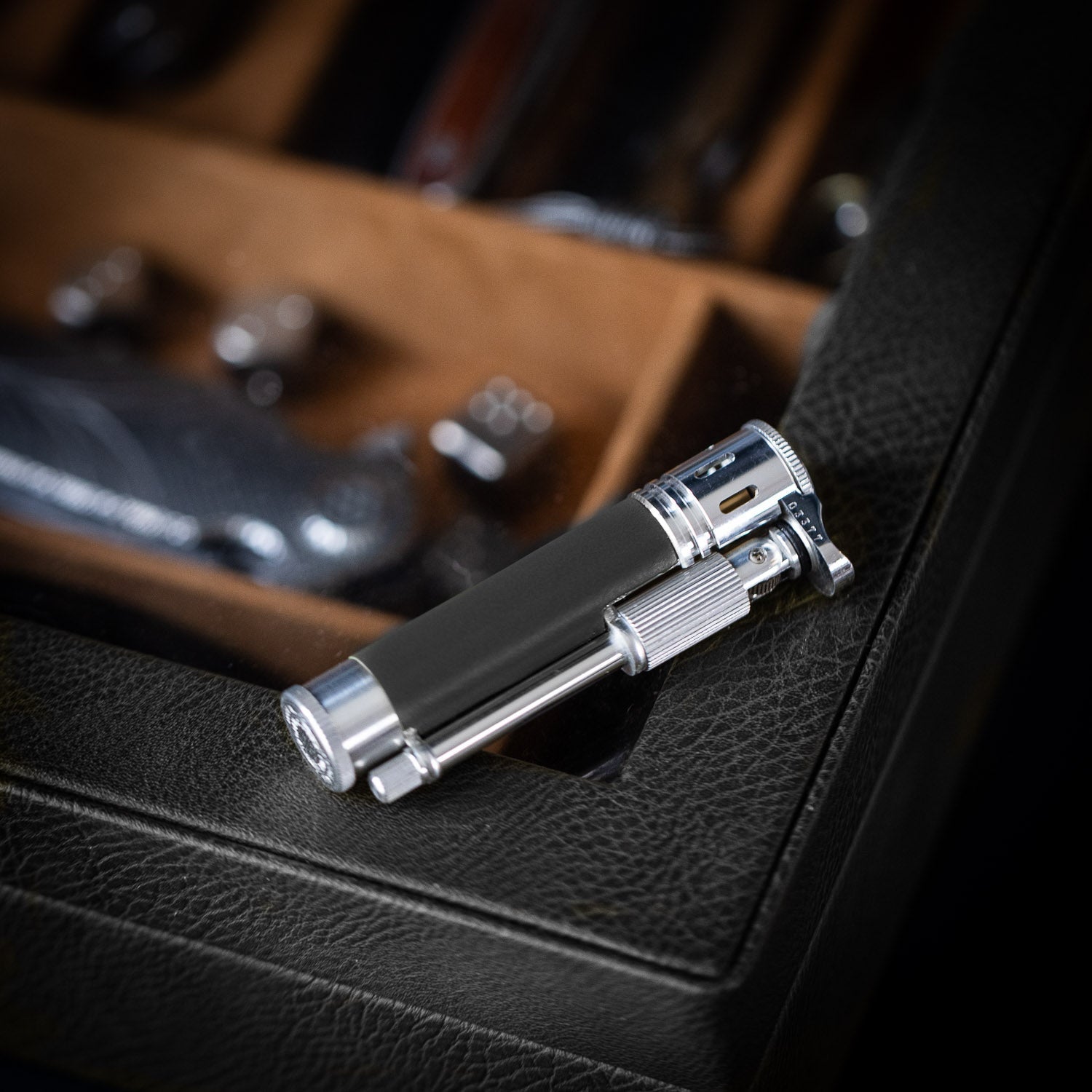 Tokyo Pipe Co Douglass Field S+ Lighter - Duralumin & Leather - Lighter | Gladfellow