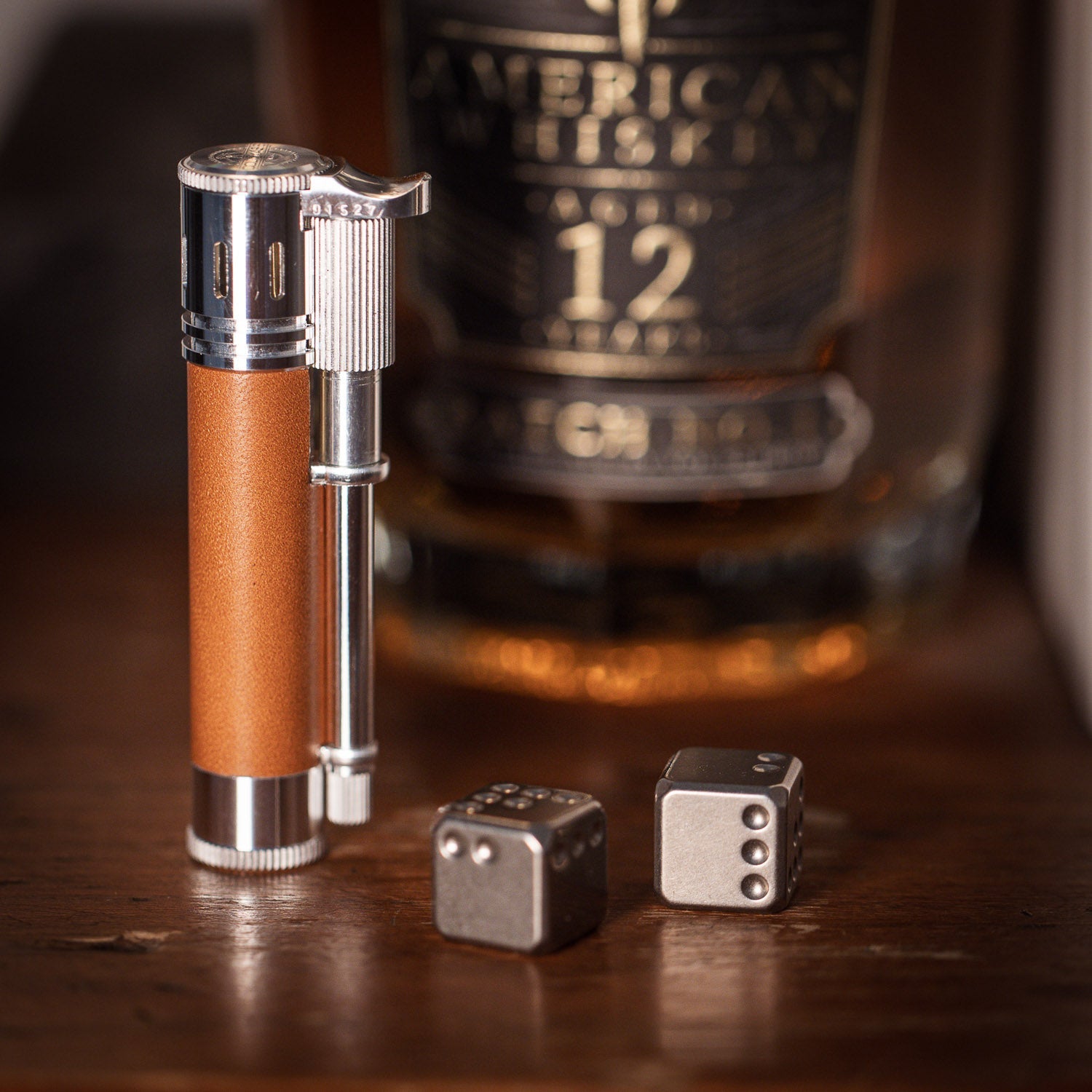 Tokyo Pipe Co Douglass Field S+ Lighter - Duralumin & Leather - Lighter | Gladfellow
