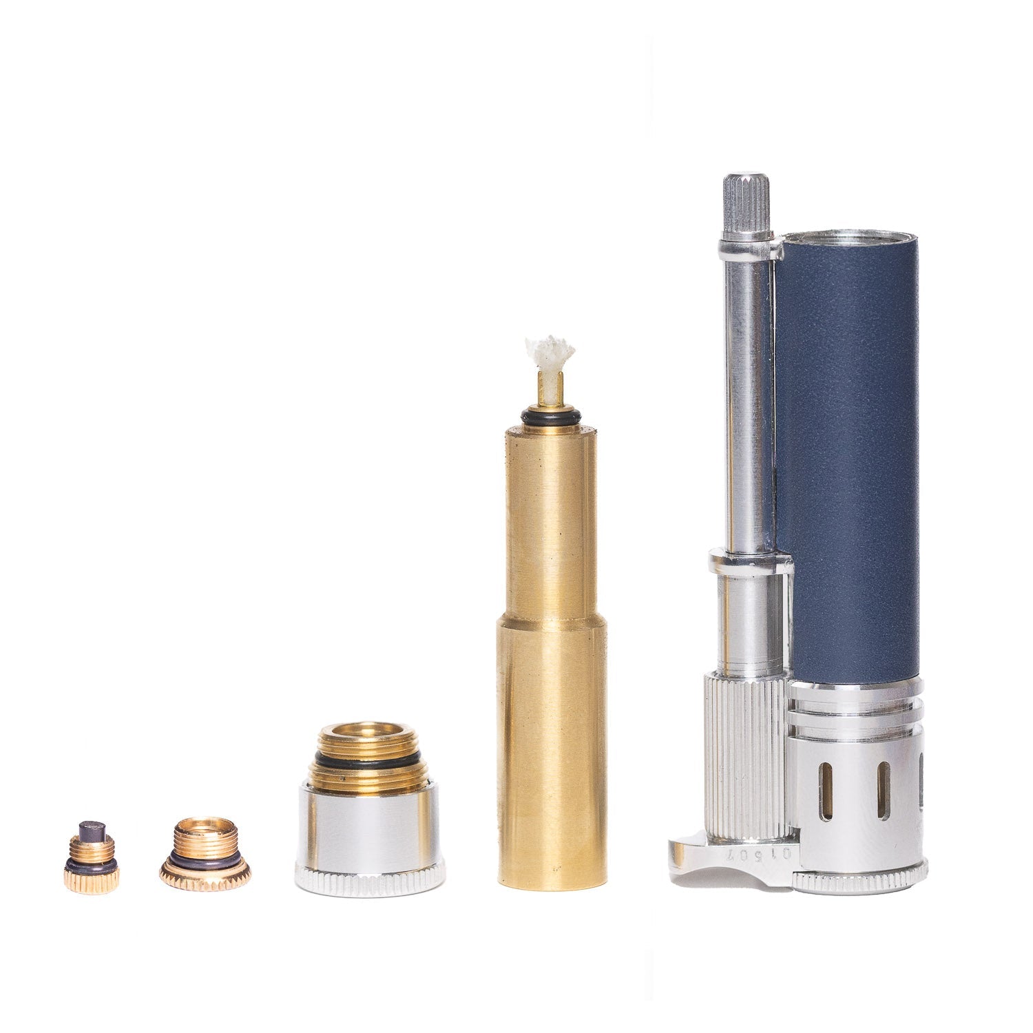 Tokyo Pipe Co Douglass Field S+ Lighter - Duralumin & Navy Blue Leather - Lighter | Gladfellow