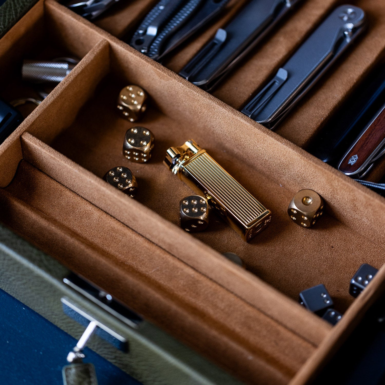 Tsubota Pearl Bolbo Petrol Lighter - Gold Striped - Lighter | Gladfellow