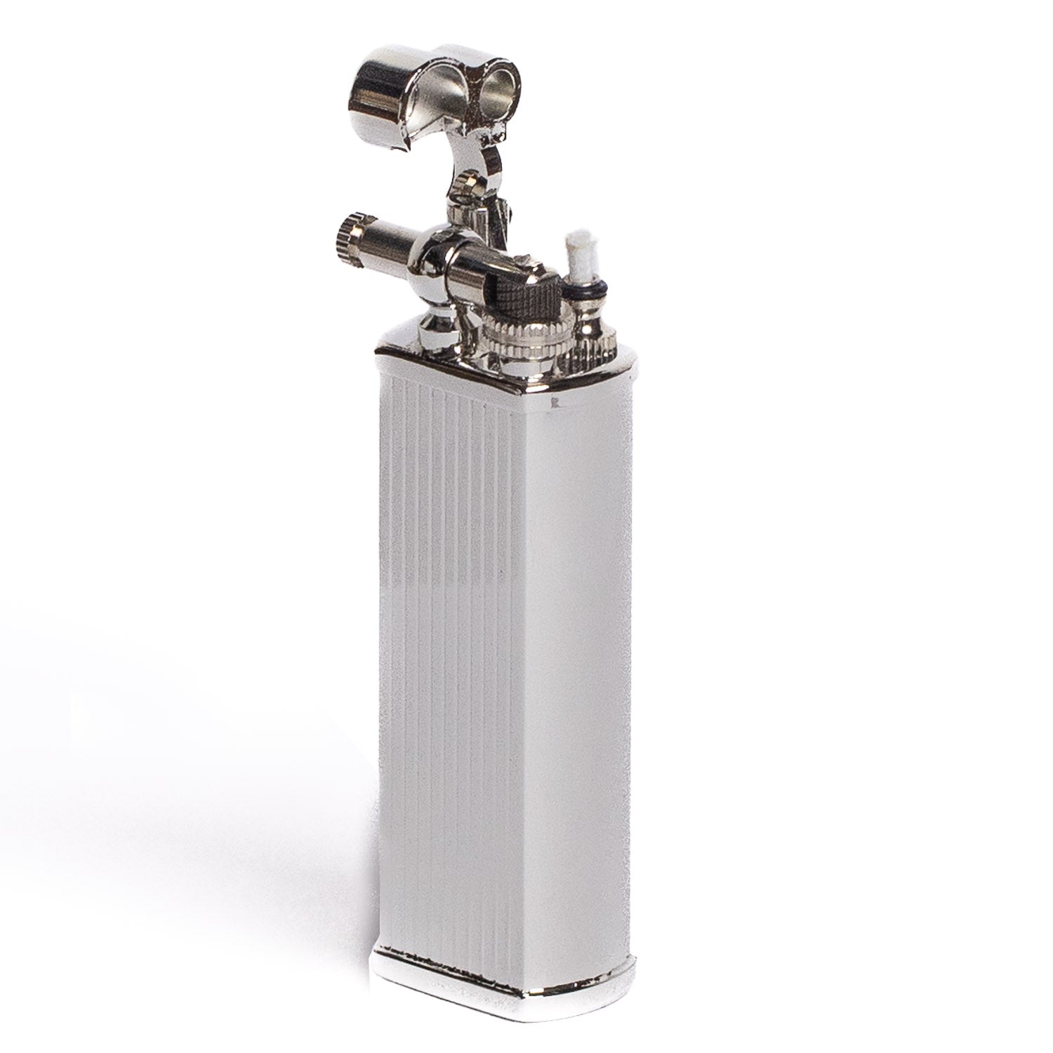 Tsubota Pearl Bolbo Petrol Lighter - Silver Striped - Lighter | Gladfellow