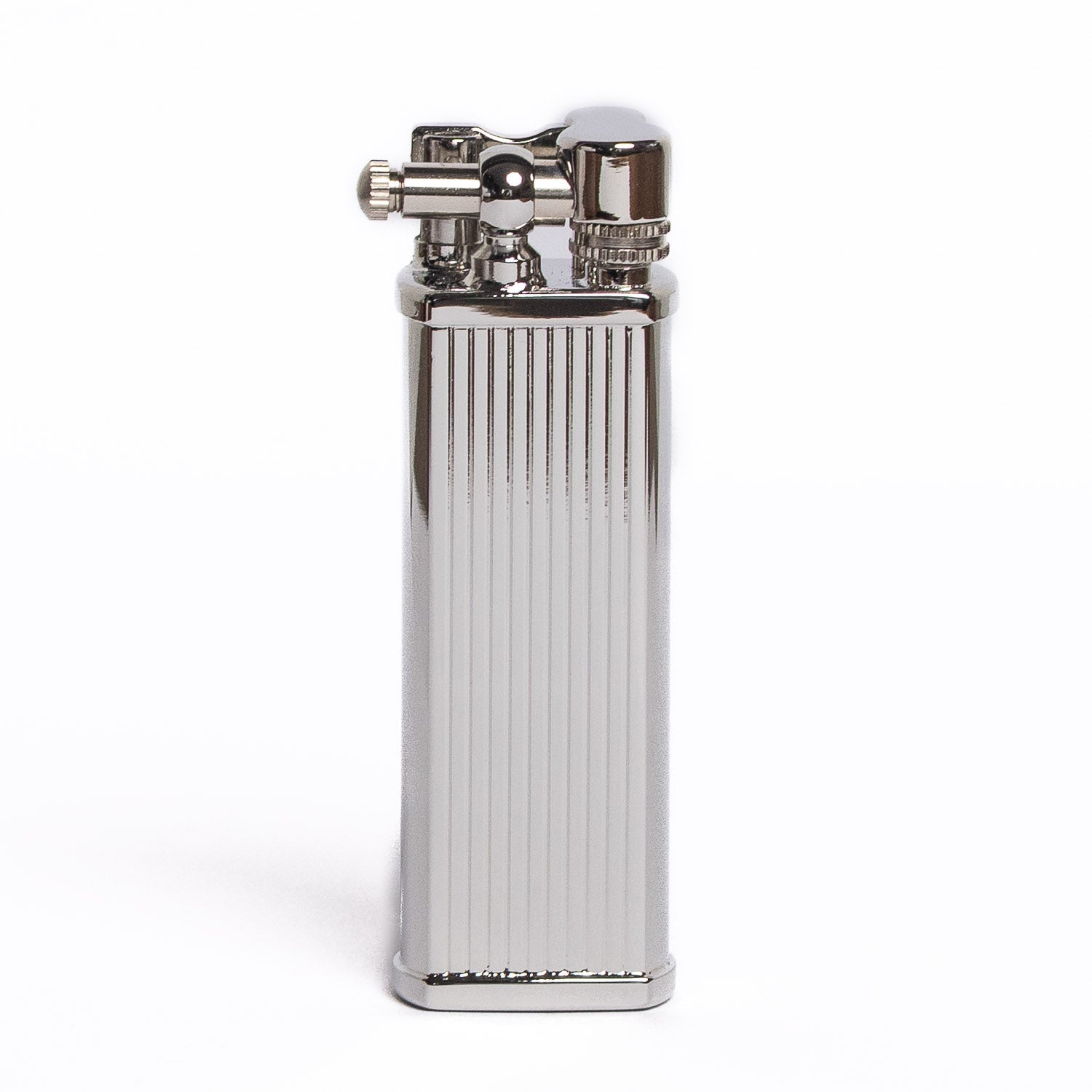 Tsubota Pearl Bolbo Petrol Lighter - Silver Striped - Lighter | Gladfellow