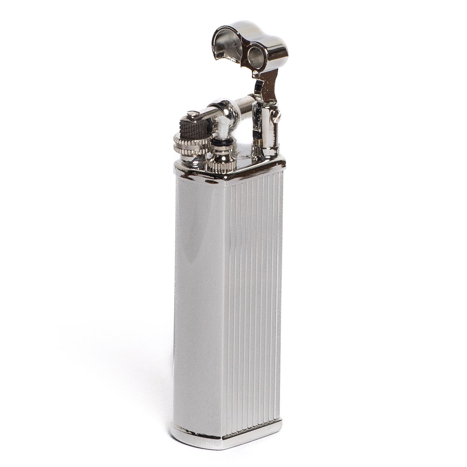 Tsubota Pearl Bolbo Petrol Lighter - Silver Striped - Lighter | Gladfellow