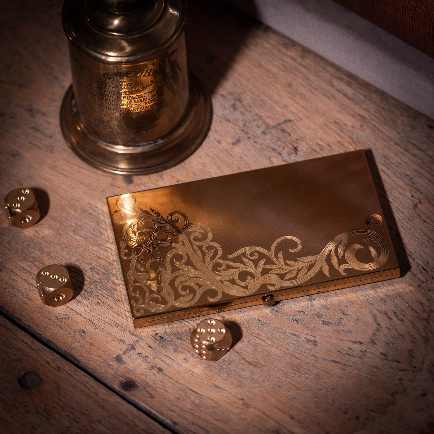 Vintage Gold - Tone Cigarette Case – Guilloché Interior - Cigarette Case | Gladfellow