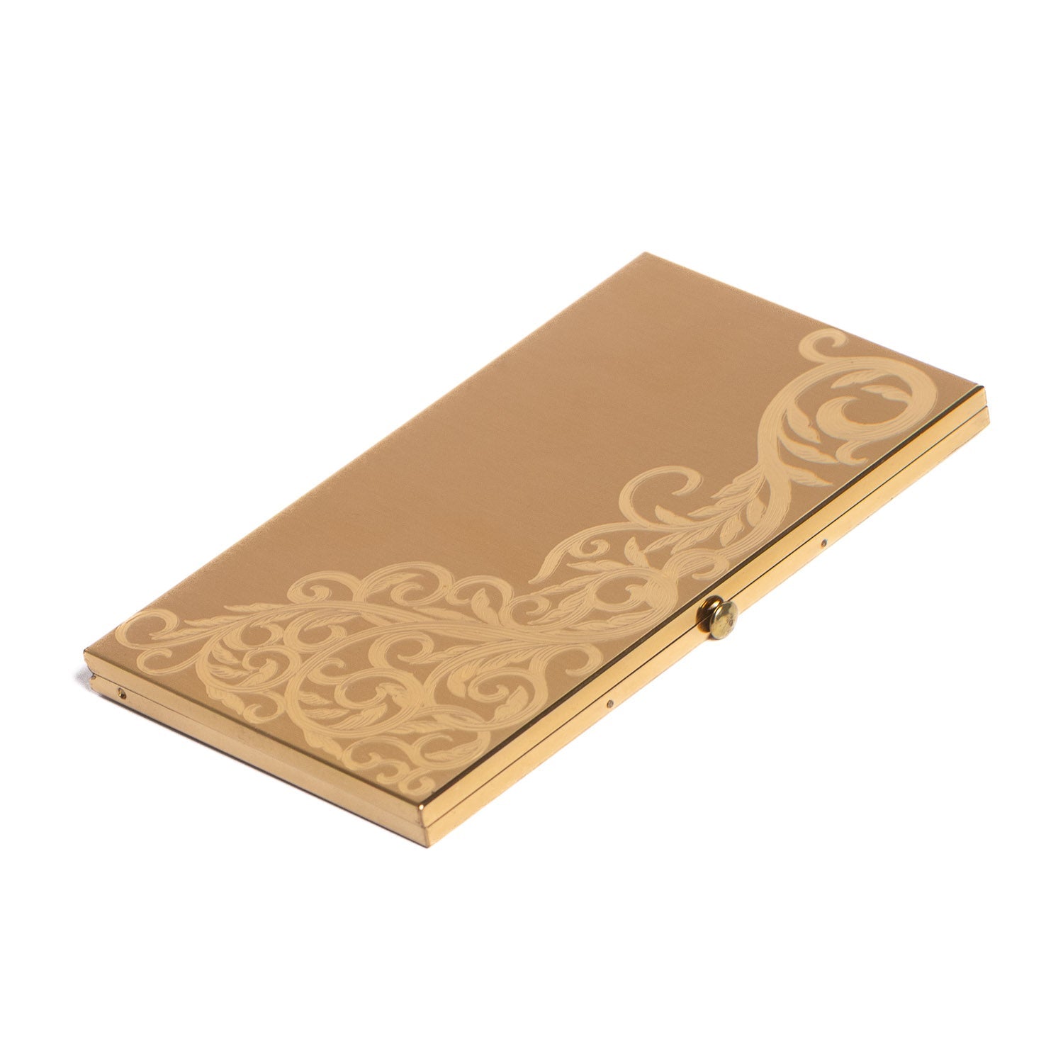 Vintage Gold - Tone Cigarette Case – Guilloché Interior - Cigarette Case | Gladfellow