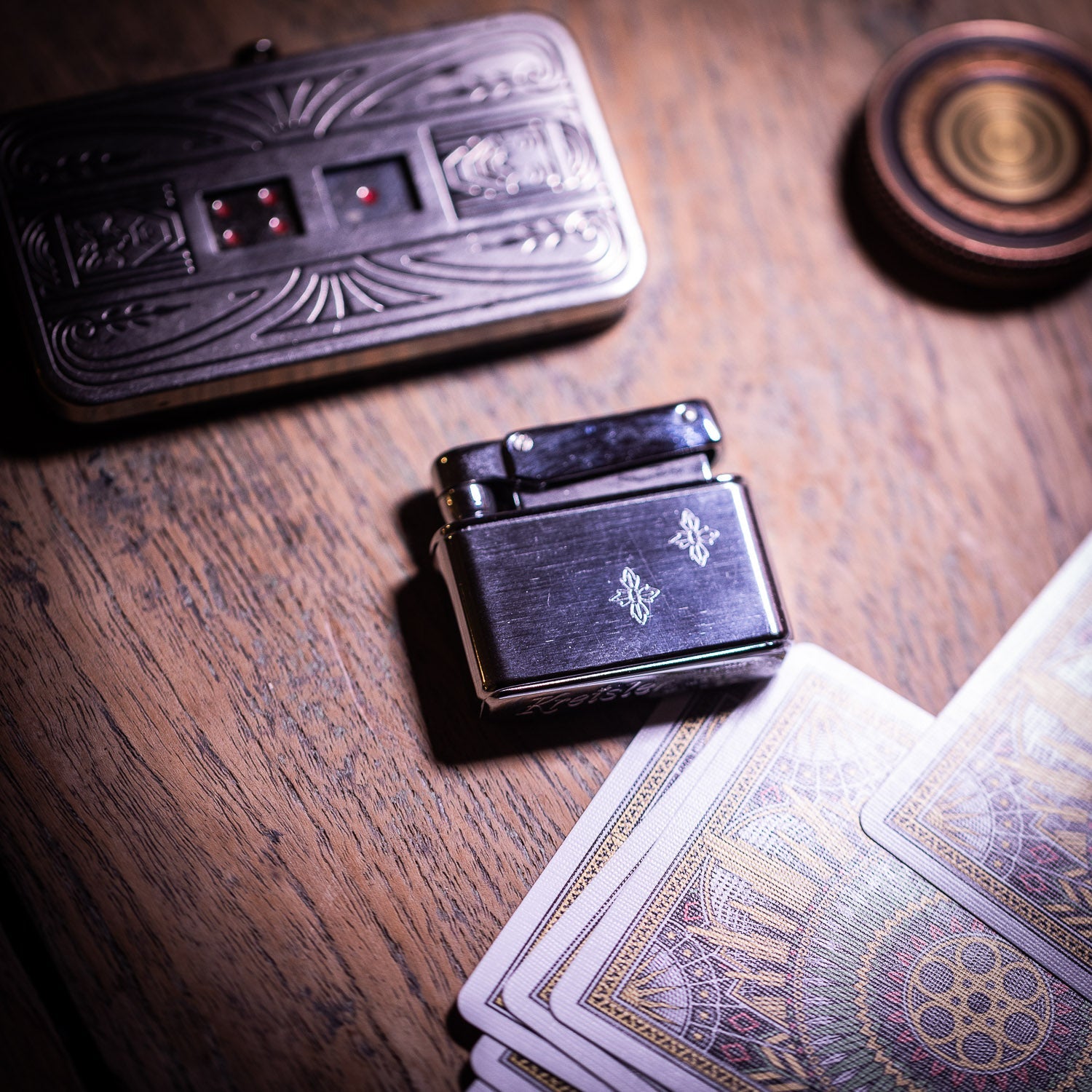 Vintage Kreisler Chrome Lighter with Cross - Flower Engraving - Lighter | Gladfellow