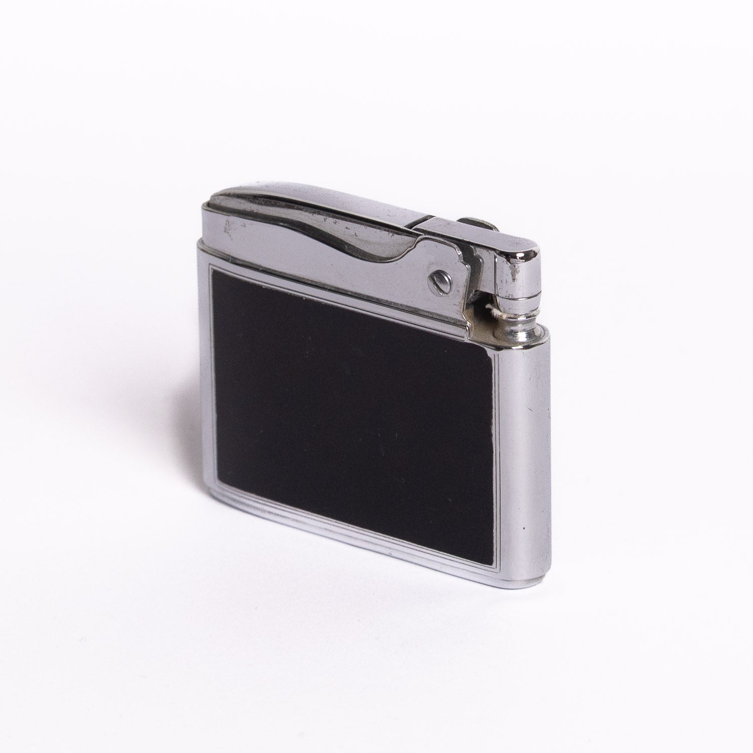 Vintage Ronson Adonis Lighter – Black Enamel w/ Purple Floral Design - Lighter | Gladfellow