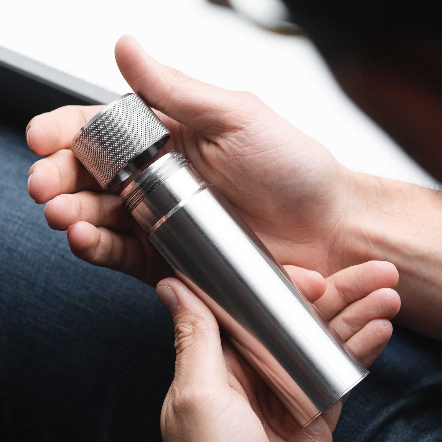 Wingback 100ml Hip Flask - Steel - Flask | Gladfellow