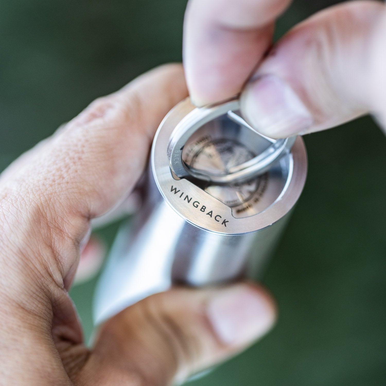 Wingback 100ml Hip Flask - Steel - Flask | Gladfellow