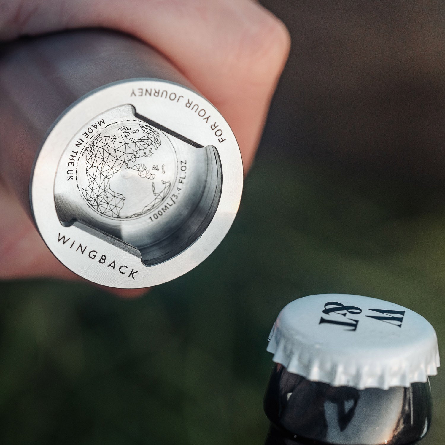 Wingback 100ml Hip Flask - Steel - Flask | Gladfellow