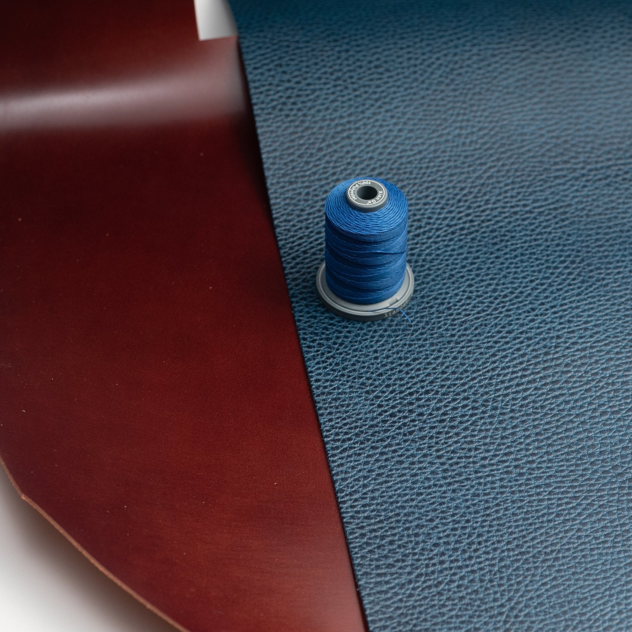 Shell Cordovan & Dollaro Card Wallet - Chestnut & Blue - Wallets | Gladfellow