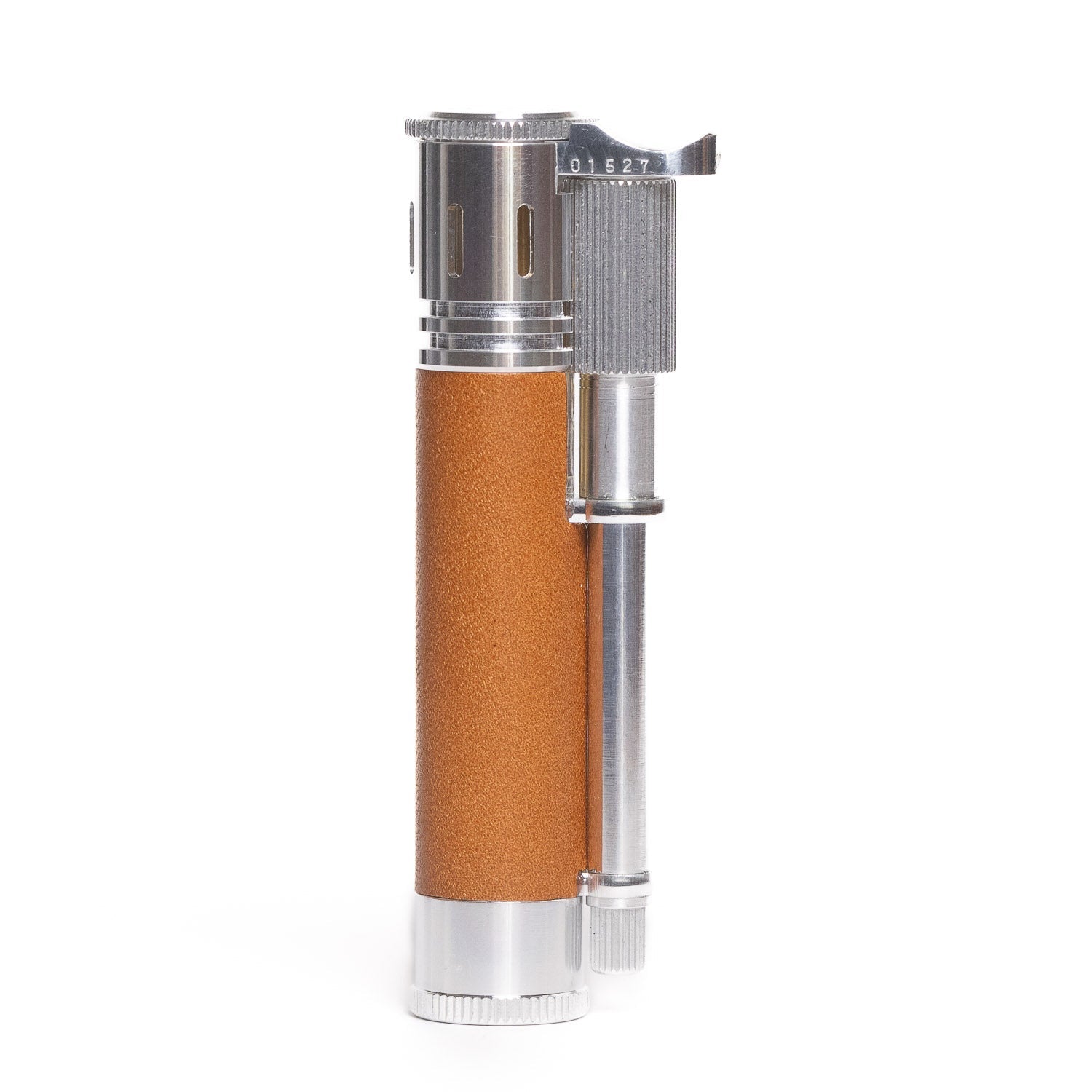 Tokyo Pipe Co Douglass Field S+ Lighter - Duralumin & Brown Leather - Lighter | Gladfellow