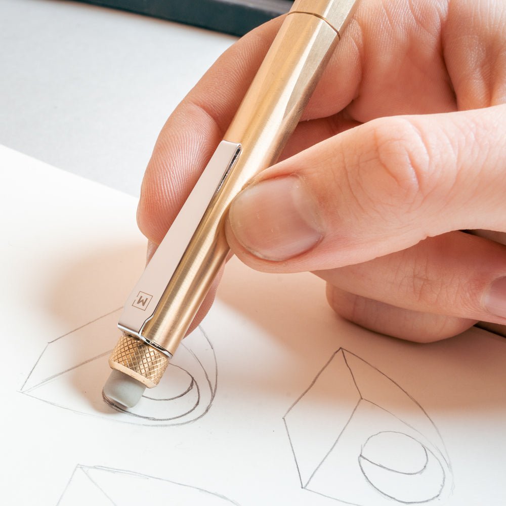 Makers Cabinet Solid Brass Pencil Holder - Ferrule - Pencil Extender | Gladfellow