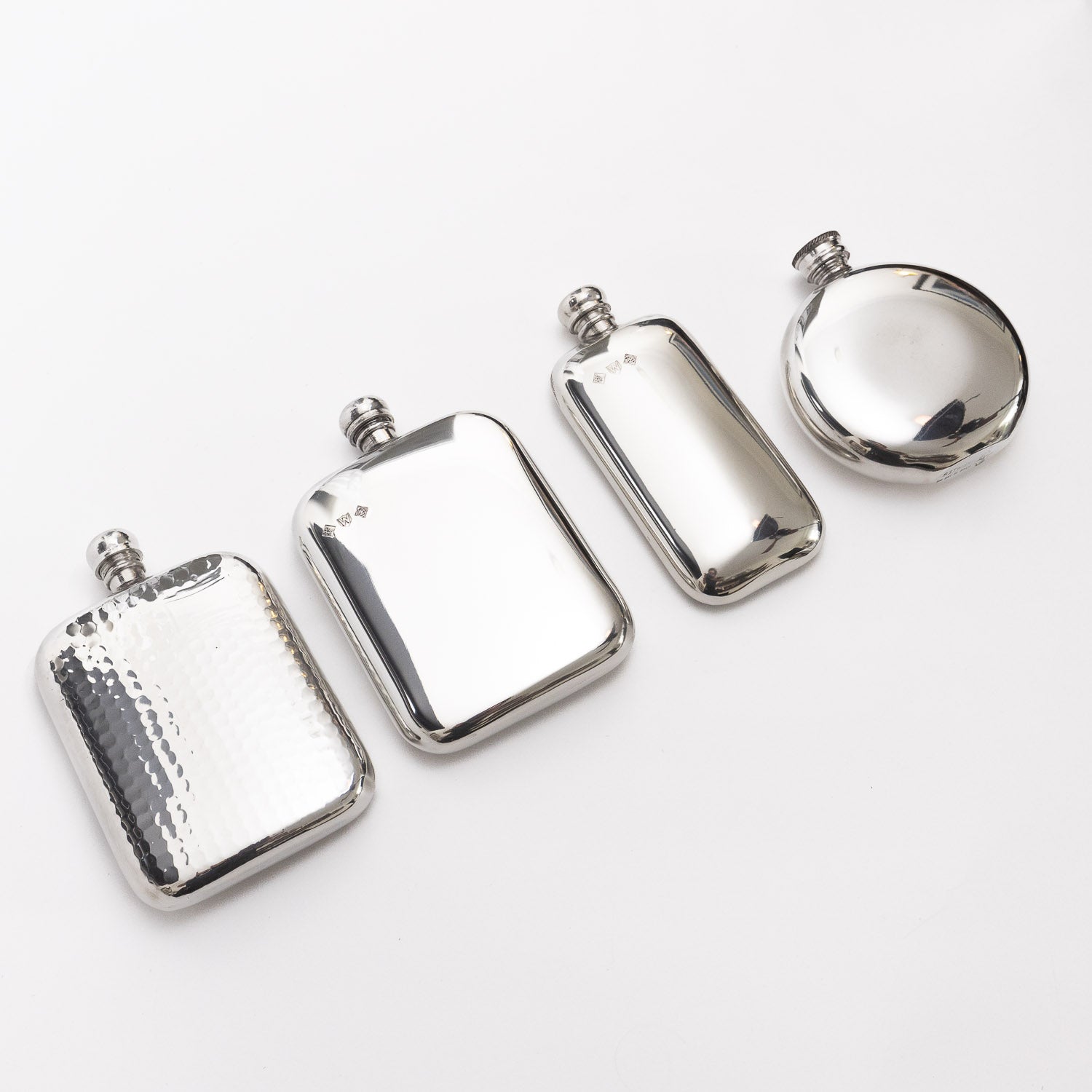 Pinder Brothers 6oz Round Flask - Pewter - Flask | Gladfellow