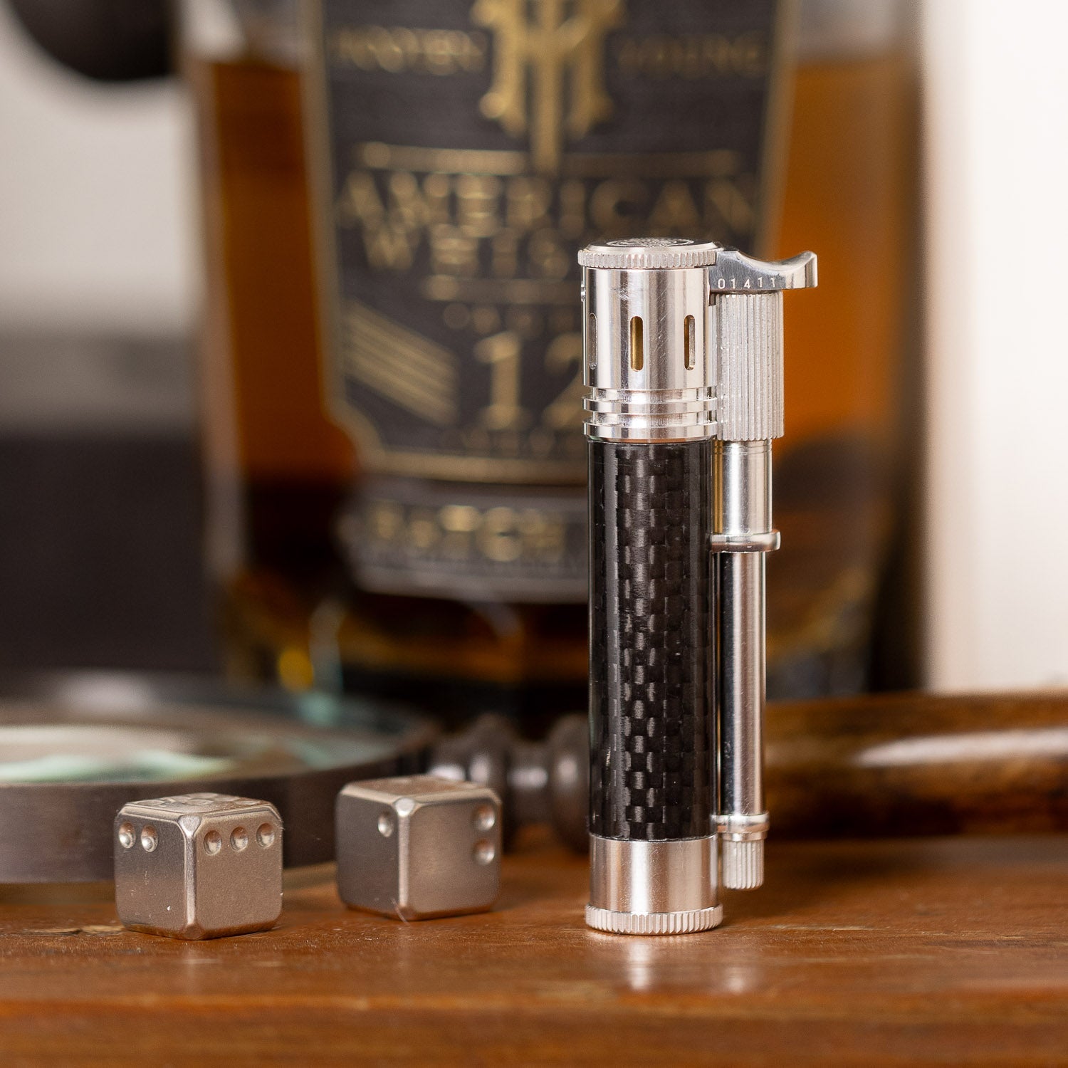 Tokyo Pipe Co Douglass Field S+ Lighter - Duralumin & Black Carbon - Lighter | Gladfellow