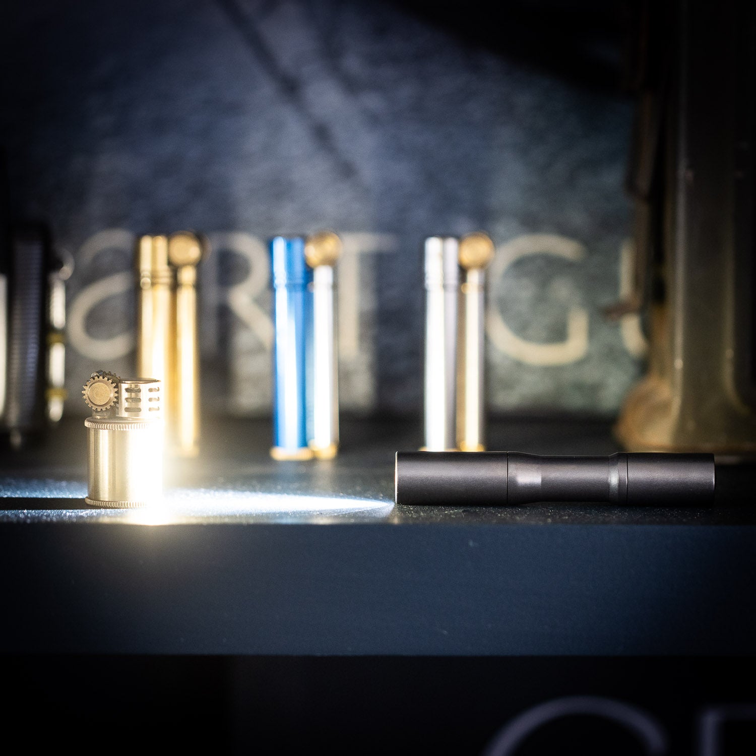 CWF Custom Micro Click Flashlight - Tumbled Titanium - Flashlight | Gladfellow