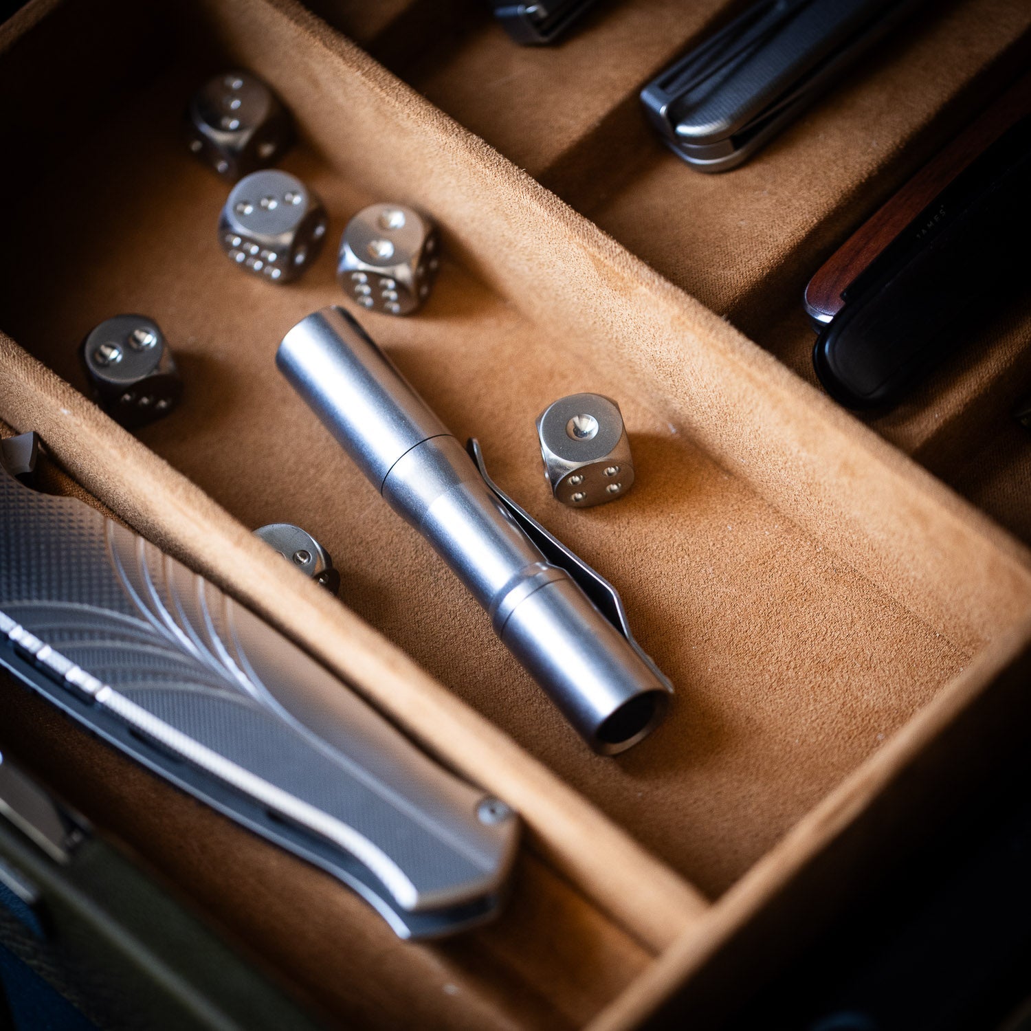 CWF Custom Micro Click Flashlight - Tumbled Titanium - Flashlight | Gladfellow