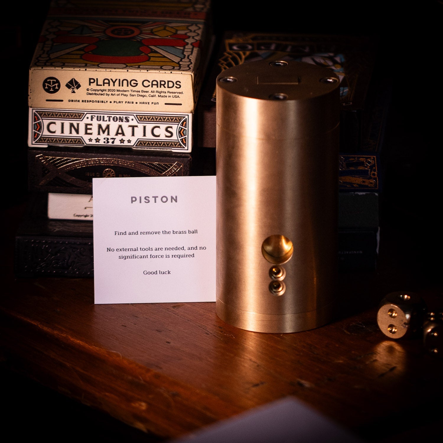 Felix Ure "Piston" Mechanical Puzzle - Brass - Mechanical Puzzle | Gladfellow