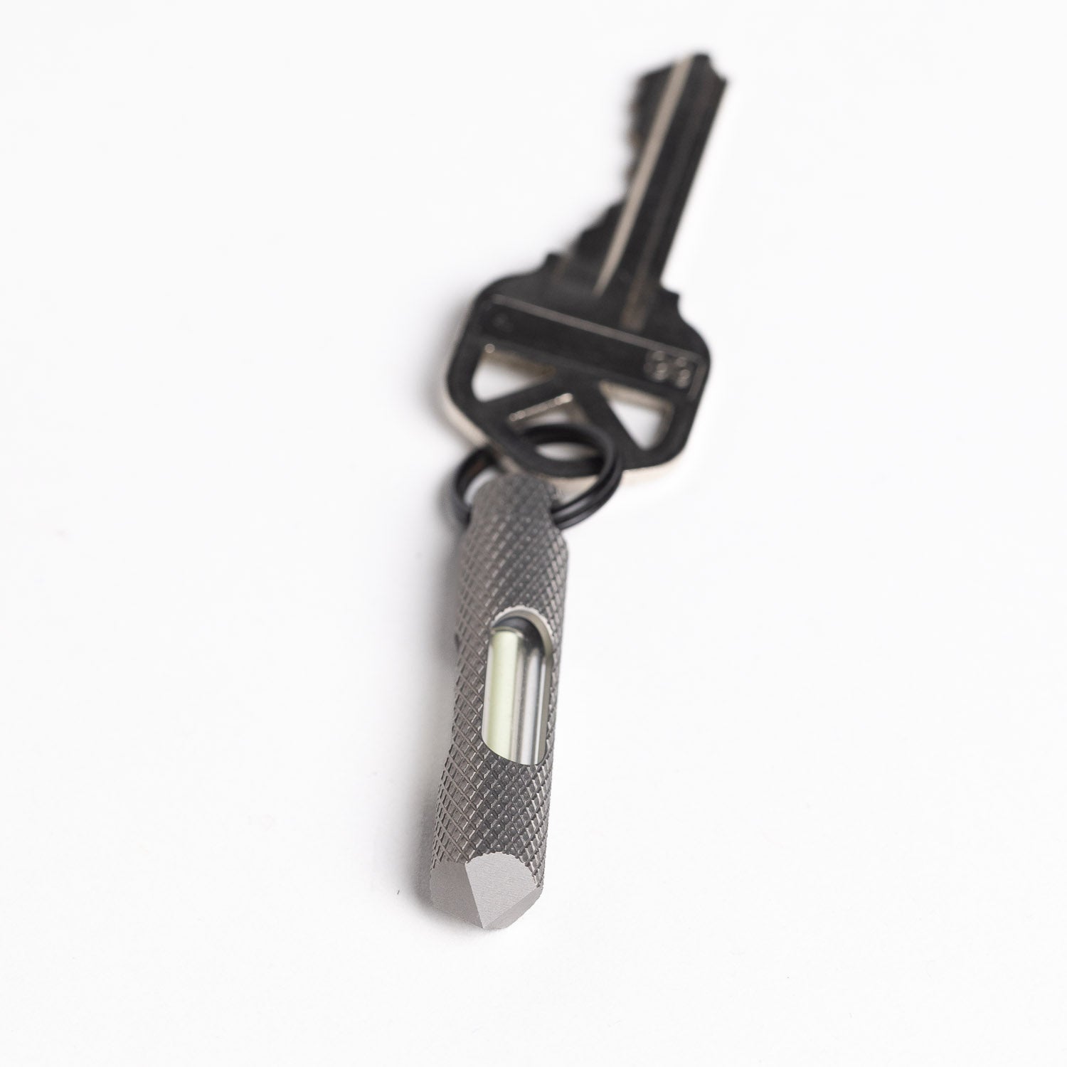 Glow Rhino Knurled Edition Glow Fob - Titanium - Key Fob | Gladfellow