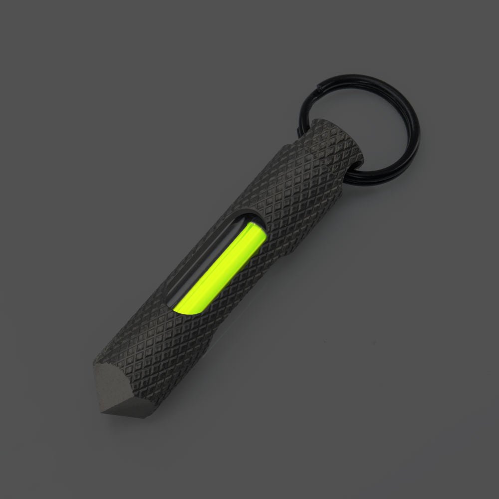Glow Rhino Knurled Edition Glow Fob - Titanium - Key Fob | Gladfellow