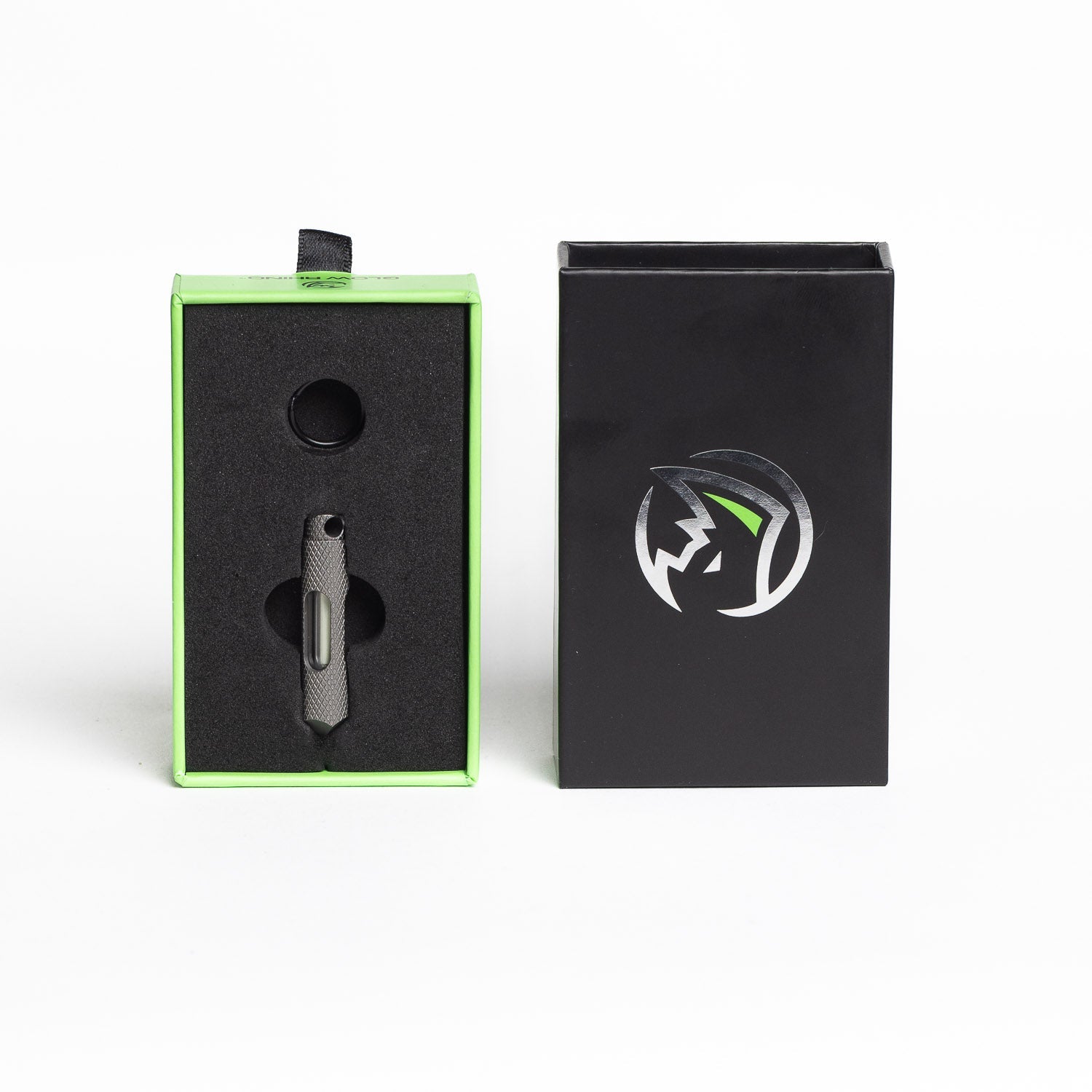 Glow Rhino Knurled Edition Glow Fob - Titanium - Key Fob | Gladfellow