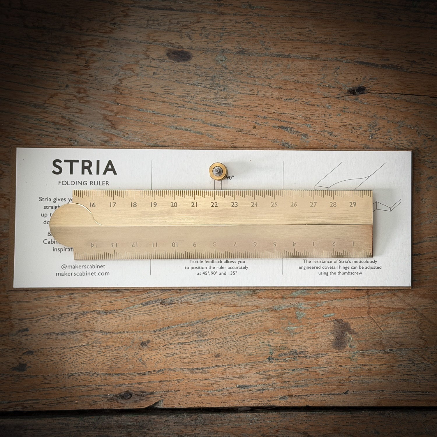 Makers Cabinet Solid Brass Folding Ruler - Stria (OPEN BOX - NO PACKAGING) - Tools | Gladfellow