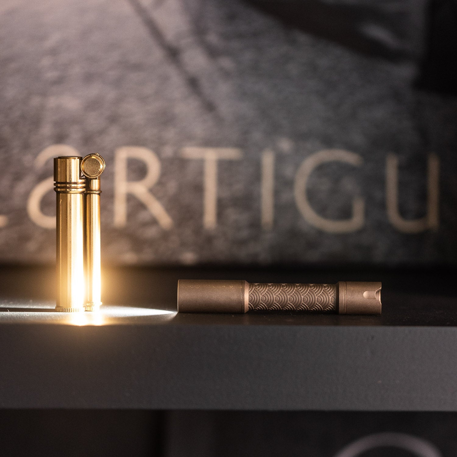 ReyLight Pineapple Mini Flashlight MKII - Seigaiha Stonewashed Titanium - Gladfellow
