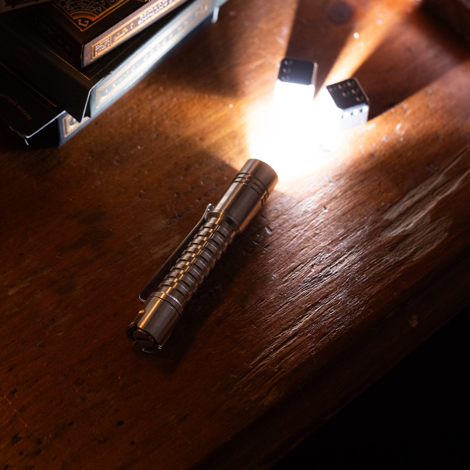 ReyLight Pineapple Mini Flashlight - Raw Titanium