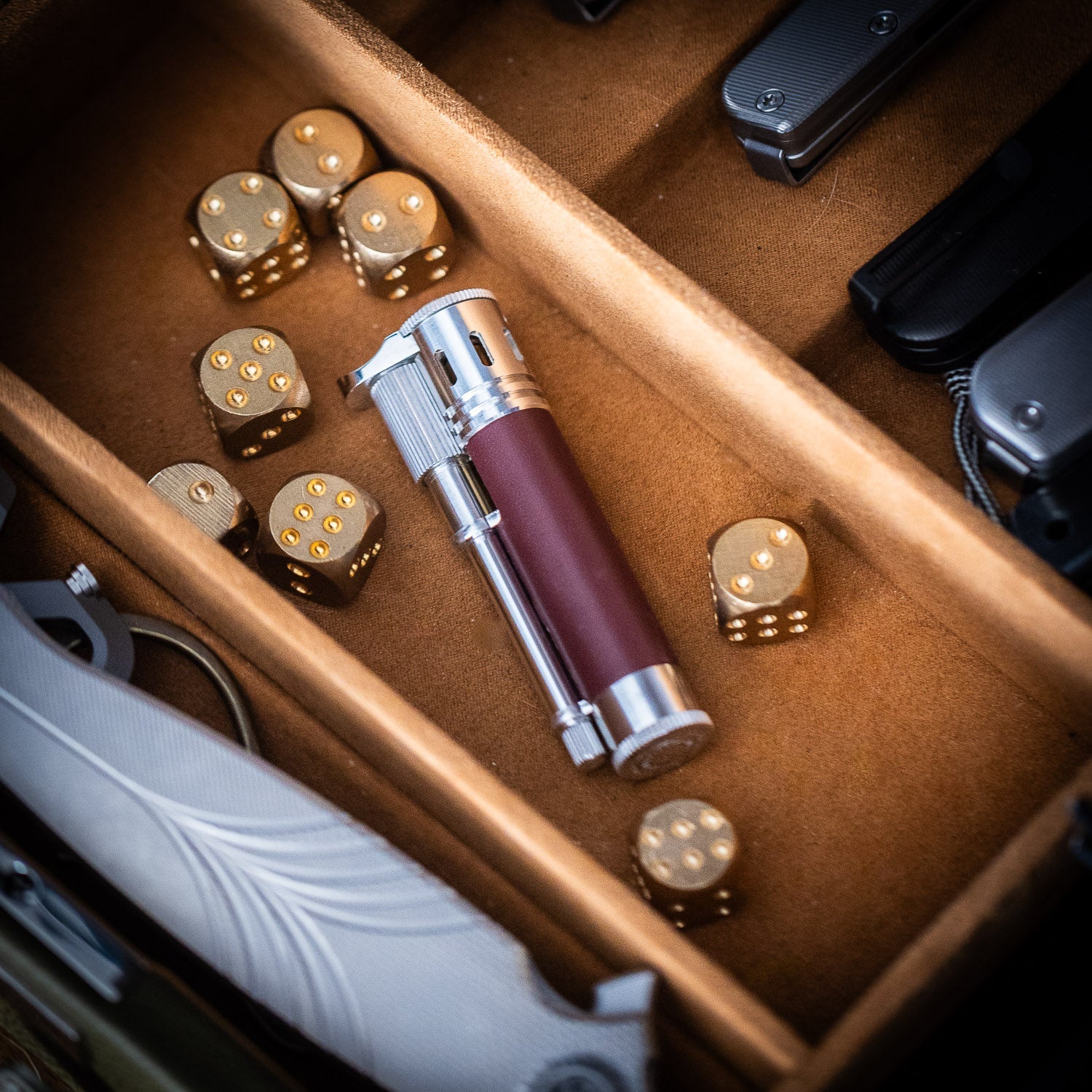 Tokyo Pipe Co Douglass Field S+ Lighter - Duralumin & Leather - Lighter | Gladfellow