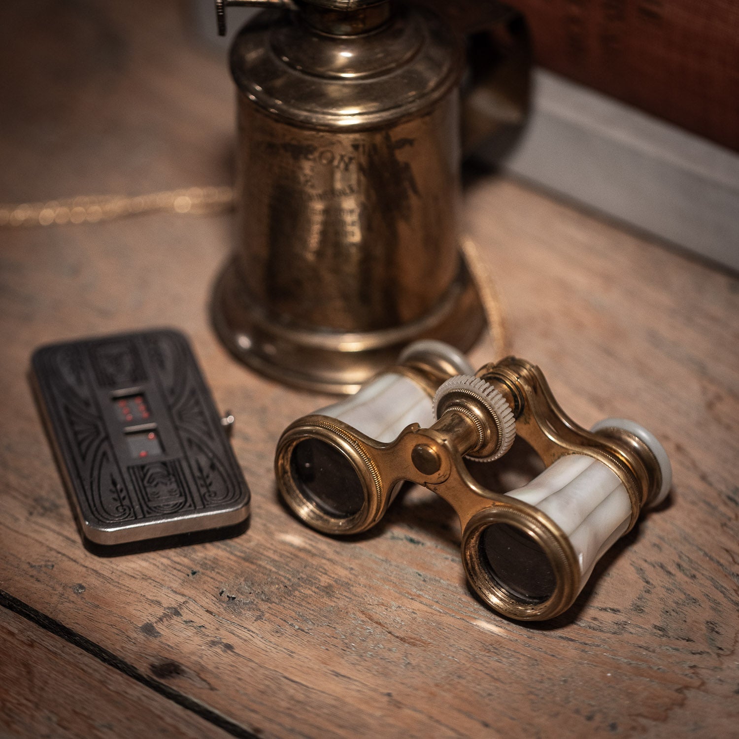 Vintage Audemair Opera Glasses - Brass & Mother of Pearl - Opera Glasses | Gladfellow