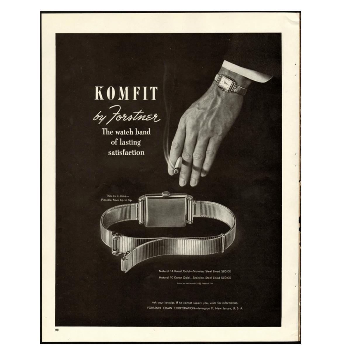 Vintage Forstner Komfit SS Watch Bracelet - NOS - Watch Band | Gladfellow